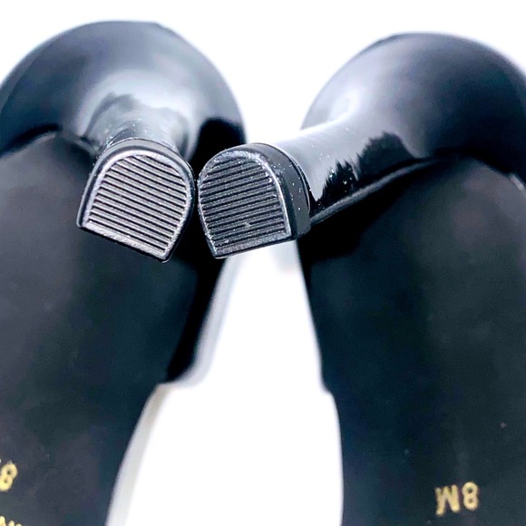 Jenn Ardor Size 8 Black Patent Leather Pointed Toe DOrsay Heels Stiletto Pumps - Picture 11 of 13